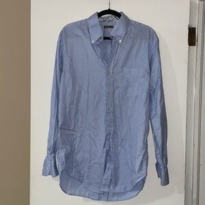 J.McLaughlin Men's Blue‎ Gingham Check Button Down Long Sleeve Shirt